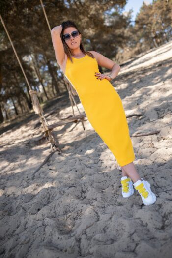 Sportliches Sommerkleid in Midilänge von Bastet in Sonnengelb Kleider Abeli Exclusive Fashion