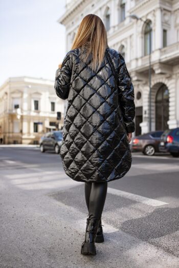 Stepp-Mantel mit Tasche und hohem Kragen von BASTET schwarz Jacken / Mäntel / Westen Abeli Exclusive Fashion