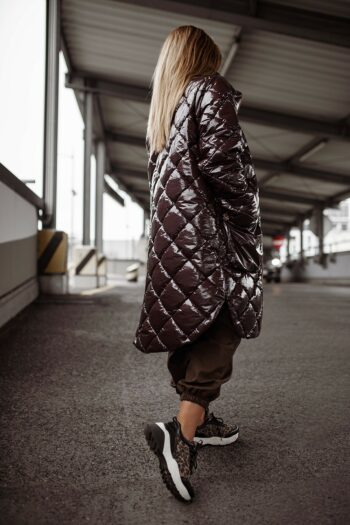 Steppmantel mit hohem Kragen und Fronttaschen von Bastet in Braun Jacken / Mäntel / Westen Abeli Exclusive Fashion