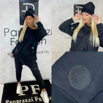 Streetwear Set von Paparazzi in Schwarz mit Mütze Hoodies / Shirts / Tunika Abeli Exclusive Fashion