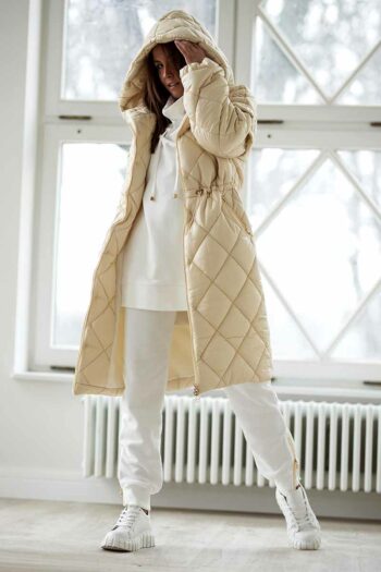 Toller Wintermantel, der zur Weste werden kann in Vanille Jacken / Mäntel / Westen Abeli Exclusive Fashion