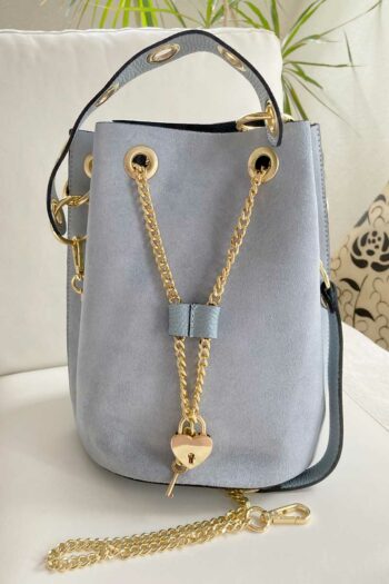 Edle Bucket Bag in Echtleder Jeansblau von Lara Biaggi Taschen | Accessoires Abeli Exclusive Fashion