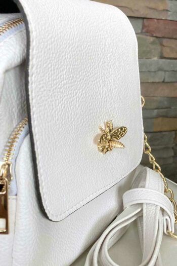 Hochwertige Laura Biaggi Tasche mit Kette in Weiß Rosé Gold Taschen / Accessoires Abeli Exclusive Fashion