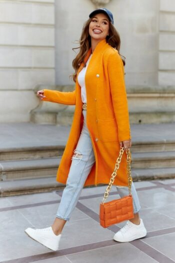 Offener wolliger Strick-Cardigan in Orange von Cocomore Jacken / Mäntel / Westen Abeli Exclusive Fashion