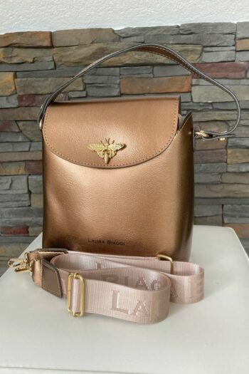 Unkomplizierte Tasche mit abnehmebaren Tragegurt in Rosé Gold von Laura Biaggi Taschen / Accessoires Abeli Exclusive Fashion