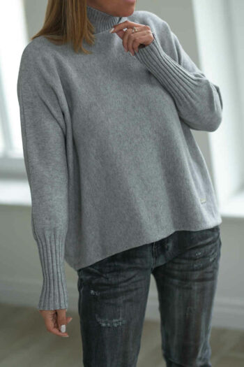 Lockerer Rollkragenpullover in Grau von Bastet-Fashion Pullover | Strickjacken Abeli Exclusive Fashion