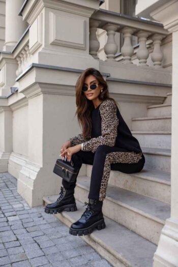 Stylischer Zweiteiler in Leo-Optik von Cocomore 🐆 Hoodies | Shirts | Tunika Abeli Exclusive Fashion